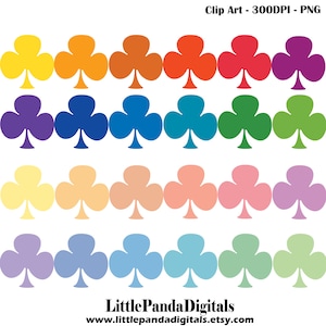 Club clipart planner stickers scrapbook elementen PNG klaver clip art kaart maken van briefpapier Instant Download commercieel gebruik D614