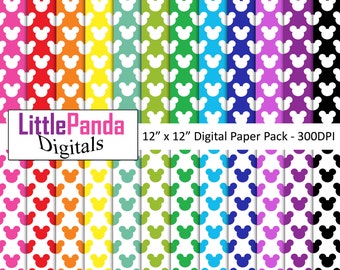 Mickey mouse digital paper, scrapbook papers, wallpaper, background, commercial use - D472