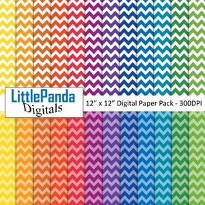 Chevron digitale Papier Primärfarben Scrapbook Seiten Papier Handwerk Chevron Hintergrund Hintergrund sofort Download kommerzielle Nutzung D600