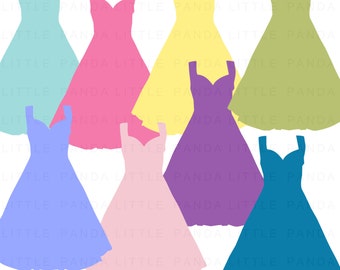 Princesse robe avec Clip Art - utilisation personnelle et commerciale - Téléchargement instantané - C123