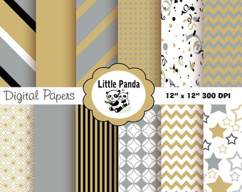 New Years Digital Paper Pack, Scrapbook Papers, 12 jpg files 12 x 12  - Instant Download - D147