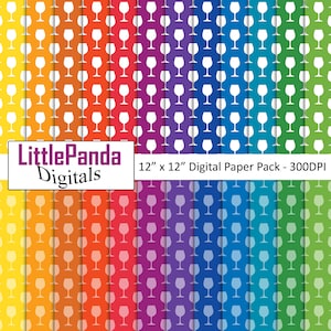 Wein Gläser digitale Papier Primärfarben Scrapbook Seiten Papier Handwerk Urlaub Hintergrund neue Jahre sofortigen Download kommerzielle Nutzung D603