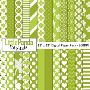 St. Patricks Tag digitales Papier, St. Patricks Tag Scrapbook Papiere, kommerzielle Nutzung, Kleeblatt digitales Papier, Chevron D498