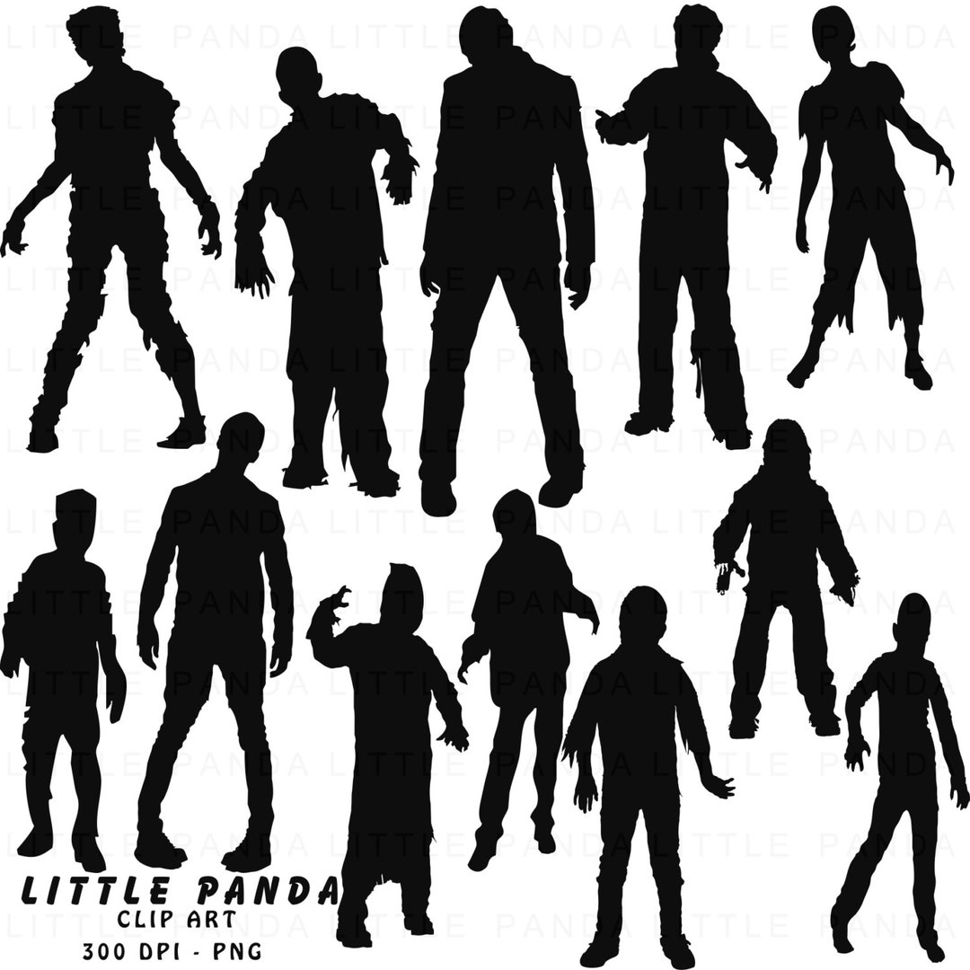 Zombie Silhouettes Digital Clip Art - Personal and Commercial Use - Instant  Download - D375 - Etsy Israel, image size:1080x1080