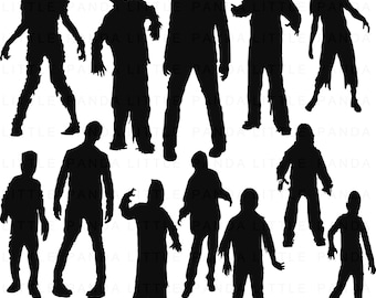 Zombie Silhouettes Digital Clip Art - Personal and Commercial Use - Instant Download - D375