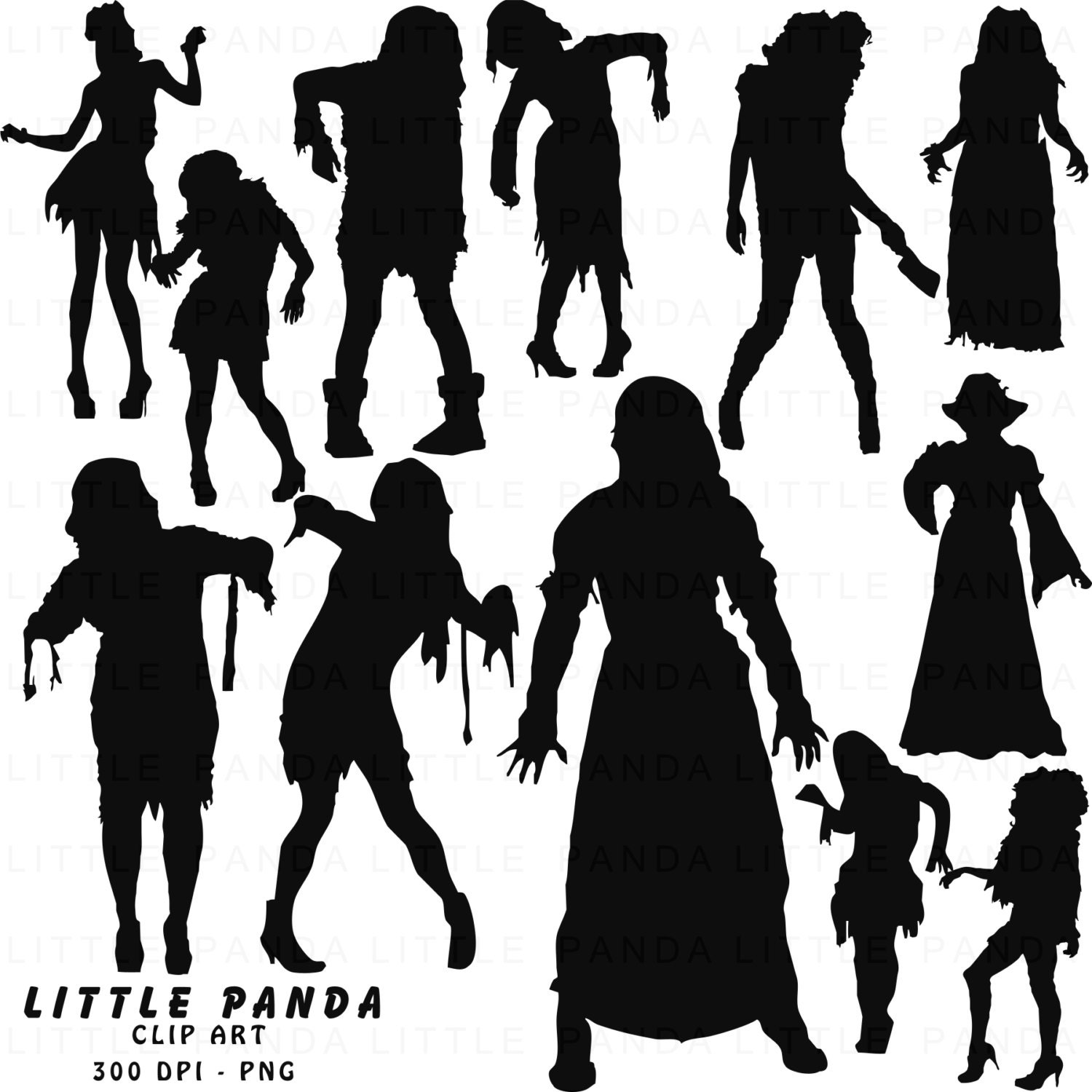 Silhouettes Zombies Carton Noir - 2 Pièces 86 X 91 Cm - Décoration Halloween Effrayante - Beistle
