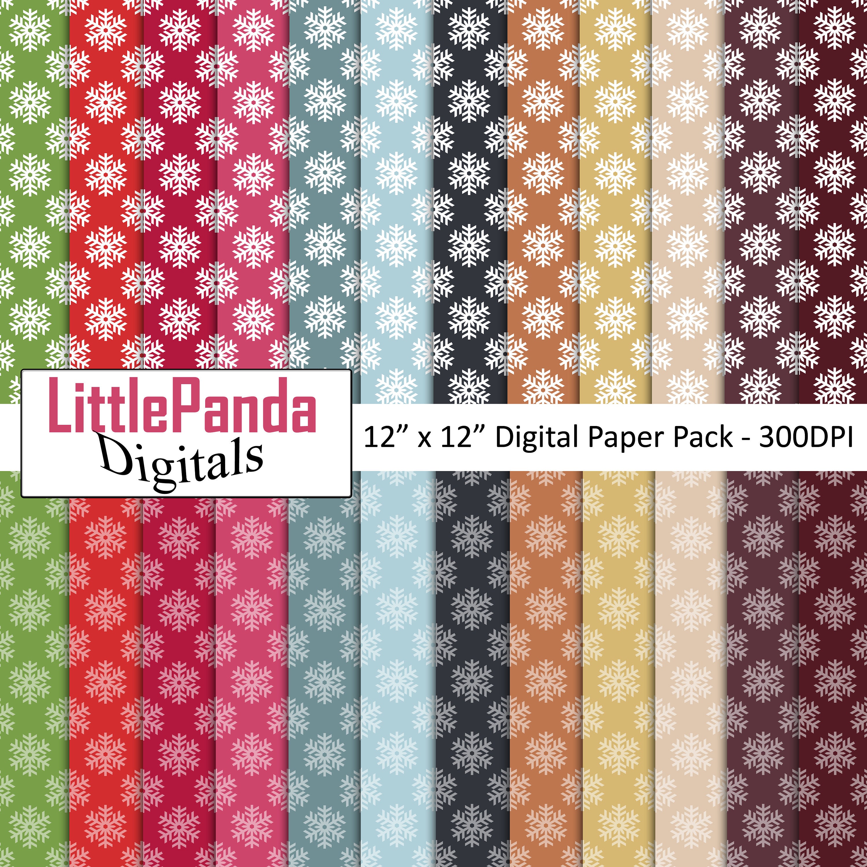 Christmas digital paper snowflake pattern holiday background winter scrapbook paper crafts commercial use D642