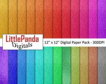 Metallic Foil Digital Paper, Foil Textures, Metallic Digital Paper, Scrapbook Paper, Shimmering Metal, Commercial Use, Gold, Silver, D569