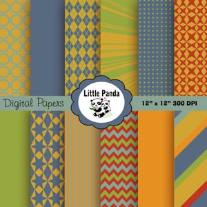 Kleine Kumpel digitale Scrapbooking Papiere 12 Jpg-Dateien 12 x 12 - sofortiger Download - D170