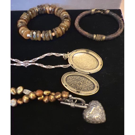 Mixed copper tones boho Jewelry Collection  Beaded Necklaces Bracelets & Locket View 5