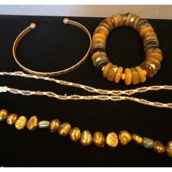 Mixed copper tones boho Jewelry Collection  Beaded Necklaces Bracelets & Locket View 3