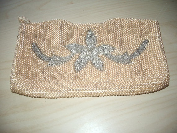 Vintage Beads  & Pearls  evening Bag  Imperial Th… - image 1