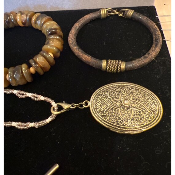 Mixed copper tones boho Jewelry Collection  Beaded Necklaces Bracelets & Locket View 2