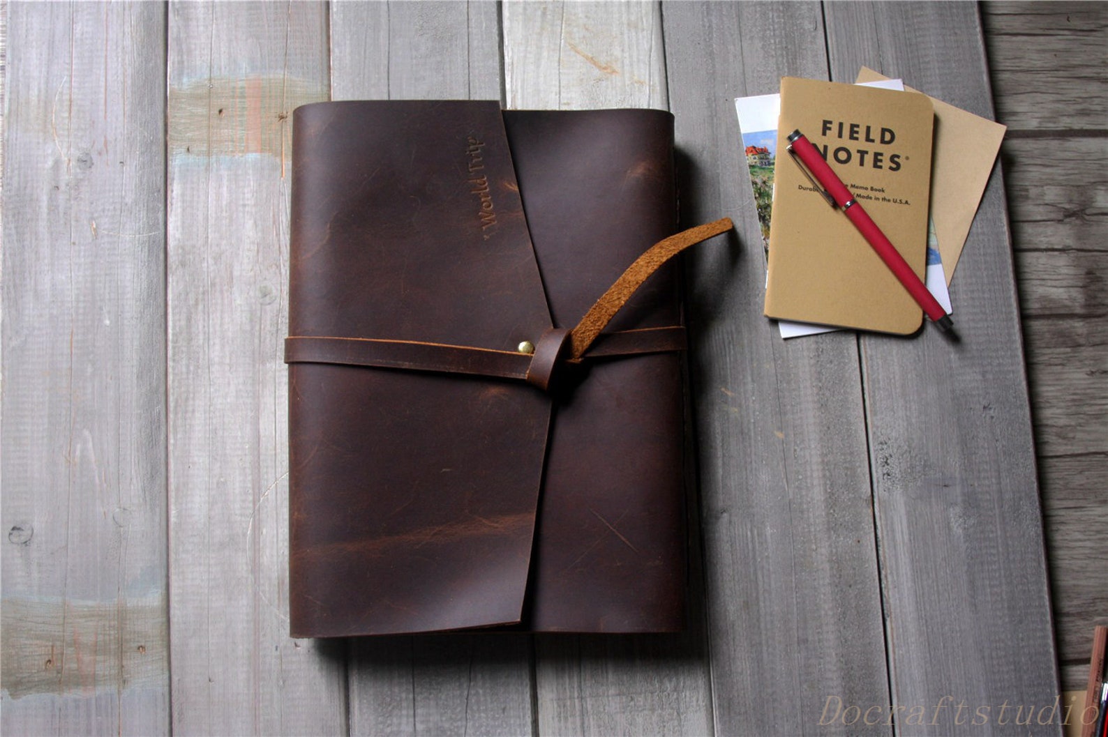 Leather Photo Album 8x10 Large Scrapbook Album for Family Etsy