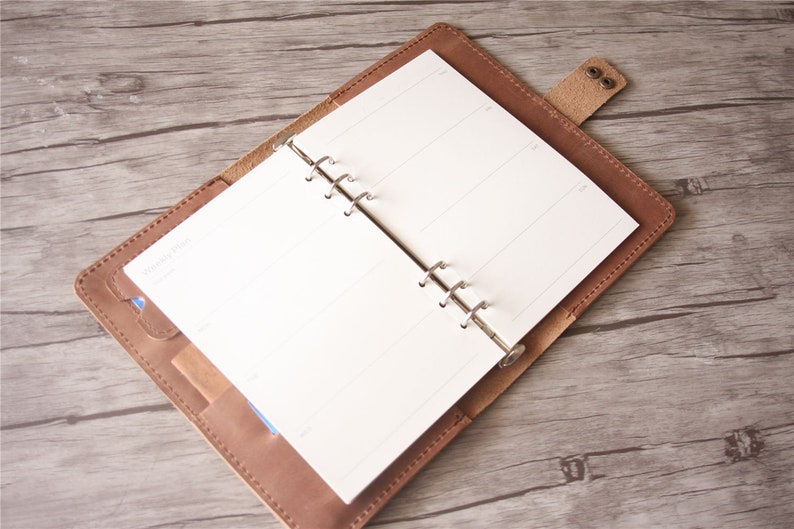 Leather Planner Journal Personalized Refillable Notebook Etsy