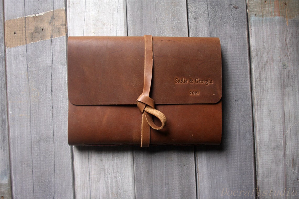 Personalized Leather Photo Album 4x6 Photo Albums Large Etsy
