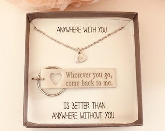 Boyfriend Gift Wherever You Go Come Back To Me Boyfriend Gift Couples Jewelry Going Away For Him College Graduate High School Grad