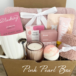 Sympathy Gift Box, Care Package For Her, Care Package, Sending Love and Hugs, Thinking of you Gift Box, Hygge Gift Box With Blanket Pink Pearl Box