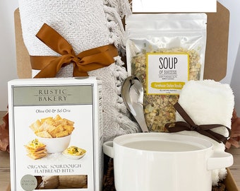 Get Well Soup Gift Box – Comfort Care Package with Chicken Noodle Soup & Cozy Blanket