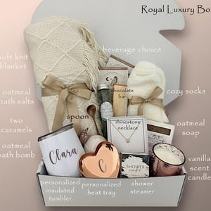 Personalized 21st Birthday Gift Box for Her – Custom Tumbler, Candle & Self Care Set Royal Luxury Box