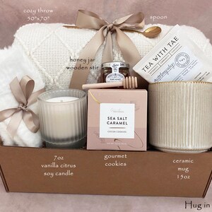 Hug In A Box, Encouragement Gift, Mom Gift Set, Hygee Gift Box, Thinking Of You Box, Cozy Care Package, Self Care Basket, Blanket Gift Box Hug In A Box