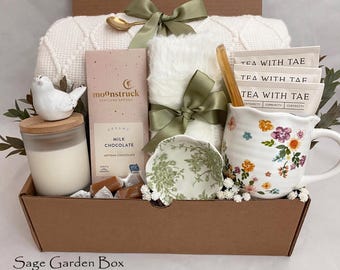 Mother's Day Gift Box for Mom, Cozy Self Care Gift for Her, Tea Lover Spa Gift, Birthday Gift for Women, Sending Hugs to Mom, Hug In a Box