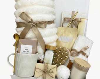 Luxury Spa Box for Women, Relaxation Pampering Set, Thoughtful Wellness Birthday or Thinking Bundle