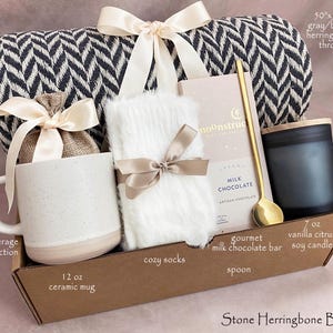 Hug In A Box, Encouragement Gift, Mom Gift Set, Hygee Gift Box, Thinking Of You Box, Cozy Care Package, Self Care Basket, Blanket Gift Box Stone Herrington Box