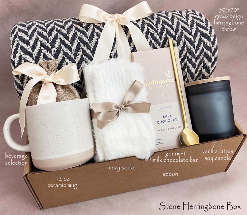 Hug In A Box, Encouragement Gift, Mom Gift Set, Hygee Gift Box, Thinking Of You Box, Cozy Care Package, Self Care Basket, Blanket Gift Box Stone Herrington Box