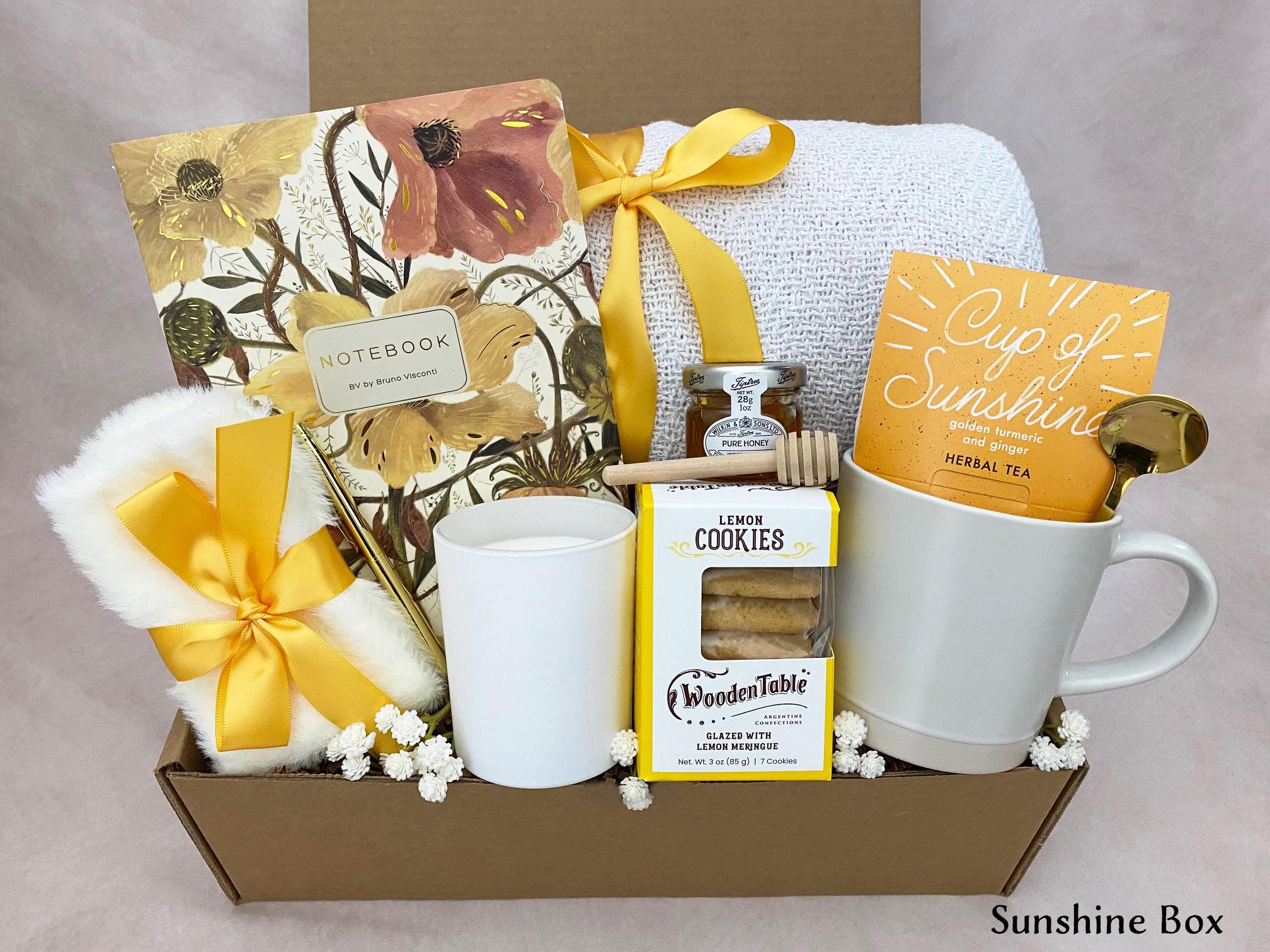 Sending Sunshine Gift Box: Blanket, Mug, Cookies & More