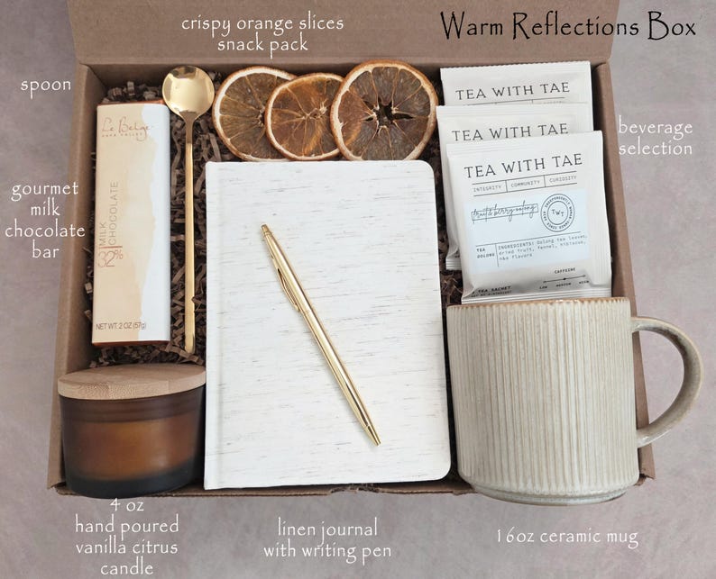 Hug In A Box, Encouragement Gift, Mom Gift Set, Hygee Gift Box, Thinking Of You Box, Cozy Care Package, Self Care Basket, Blanket Gift Box Warm Reflections Box
