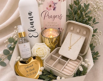 Personalized Confirmation Gift Box for Girls, Catholic Confirmation Gift Box, Religious Gift for Her, Confirmation Sponsor Gift, Cross