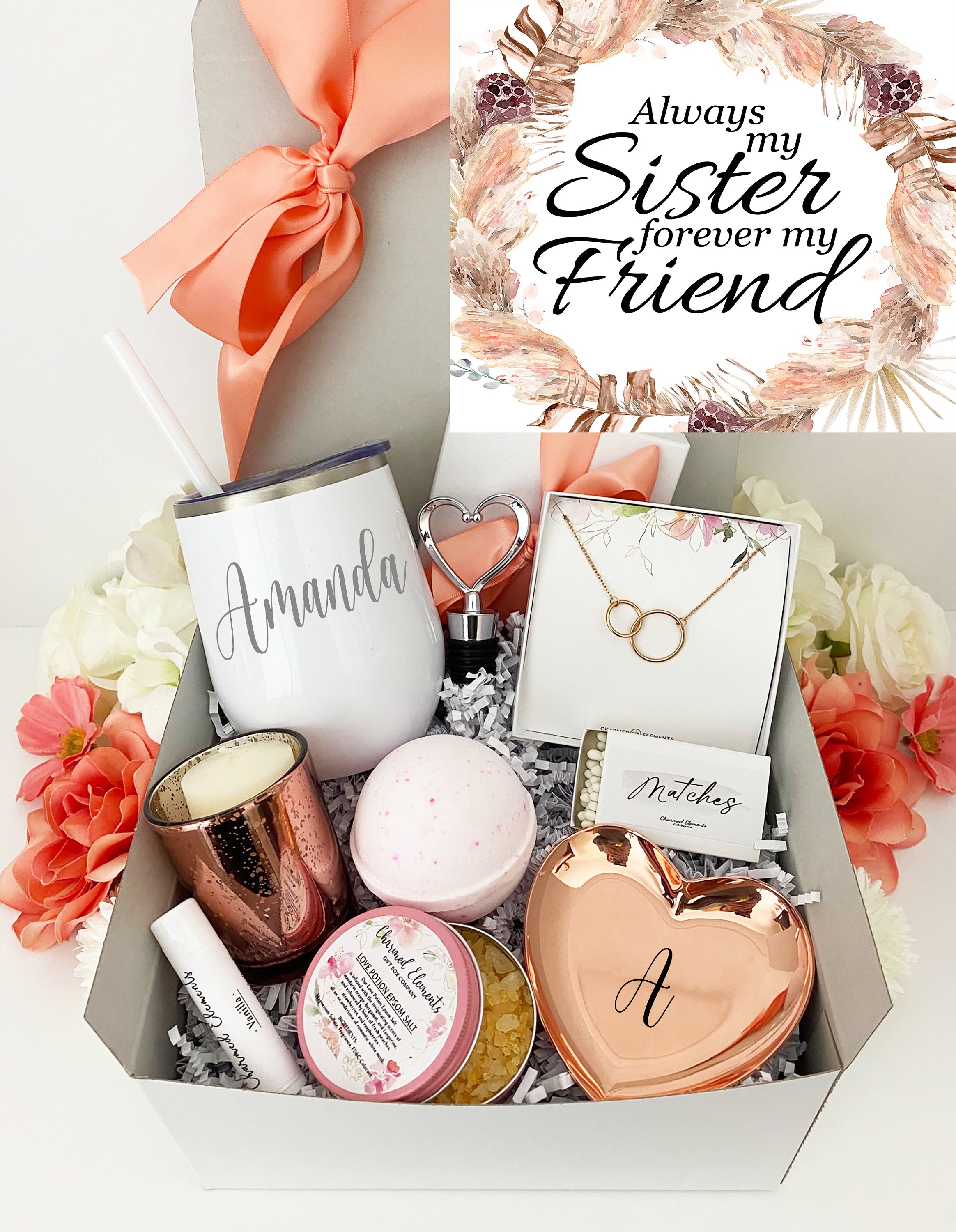 Sister Birthday Gift Ideas, Gifts for Sister, Unique Friend Gift Baskets  from Sisters, Customized Sister Friendship Gifts Box, Gift Set for Women