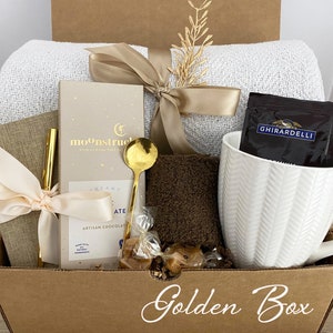 Gift for Mom for Mother's Day, Gift Box for Women, Gift for Her, Gift Basket for Mom, Care Package for First Time Mom, Best Friend, Sister Golden Box