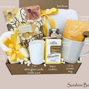 Hug In A Box, Encouragement Gift, Mom Gift Set, Hygee Gift Box, Thinking Of You Box, Cozy Care Package, Self Care Basket, Blanket Gift Box Sunshine Box
