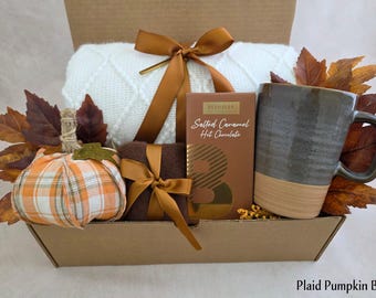 Cozy Autumn Gift Box for Women, Fall Thank You Basket