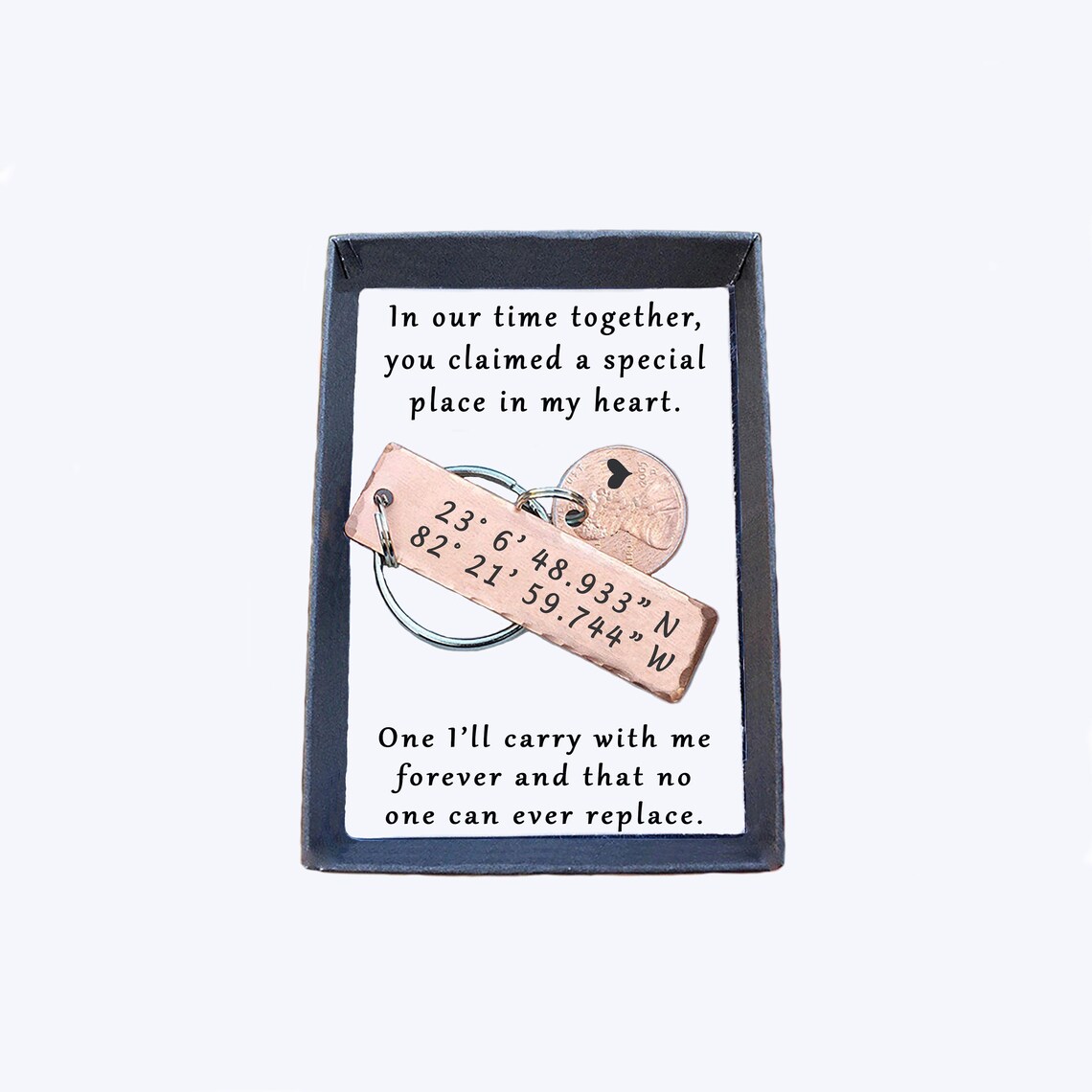 Personalized Keychain Lucky Penny Anniversary Gift Etsy