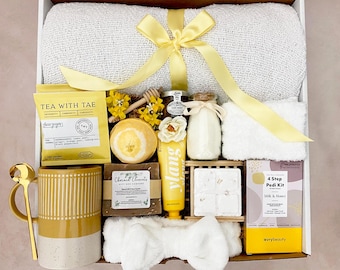 Self Care Gift Box, Blanket, Spa, Gourmet Treats