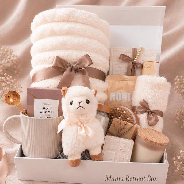 New Mom Gift Box – Postpartum Care Package, Self Care Spa Gift for Mom, Comfort Gift