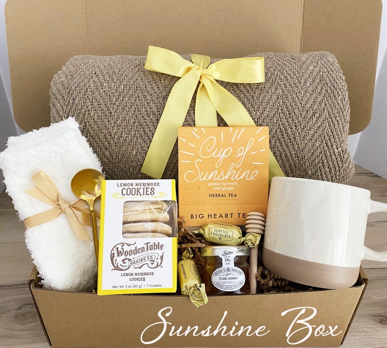 Sympathy Gift Box, Care Package For Her, Care Package, Sending Love and Hugs, Thinking of you Gift Box, Hygge Gift Box With Blanket Sunshine Box