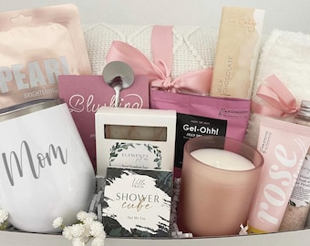 Mom Birthday Gift Box – Personalized Tumbler, Cozy Blanket Spa