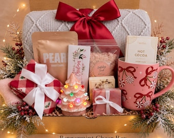 Caja de regalo navideña para hija, sobrina o mejor amiga, acogedor paquete de regalo navideño, regalo de spa para ella.