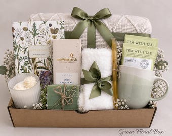 Mother's Day Gift Box for Mom, Cozy Self Care Gift for Her, Tea Lover Spa Gift, Birthday Gift for Women, Sending Hugs to Mom, Hug In a Box