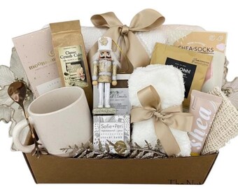 Christmas Gift Box for Her, Cozy Holiday Self Care Spa Set