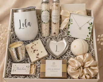 Personalized 21st Birthday Gift Box for Her – Custom Tumbler, Candle & Self Care Set