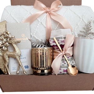 Caja de regalo navideña acogedora para mujeres, set de relajación y autocuidado tipo spa