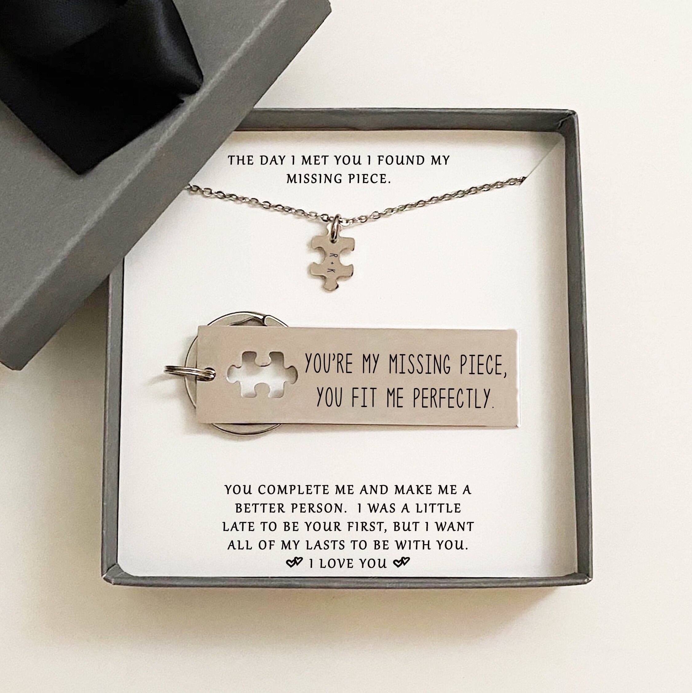 Personalized Keychain Keychain and Necklace Set You're Etsy