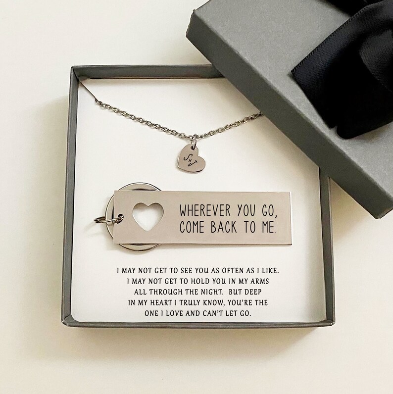 Personalized Keychain Couples Gifts Personalized Necklace Etsy