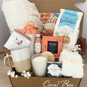 New Mom Spa Gift Box, New Mom Care Package, Self-Care Gift For New Mom, New Baby Gift, Mom Encouragement Gift, New Baby Gift Box, Baby Gift Coral Box