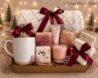 Christmas Gift Box for Her, Cozy Holiday Self Care Spa Set